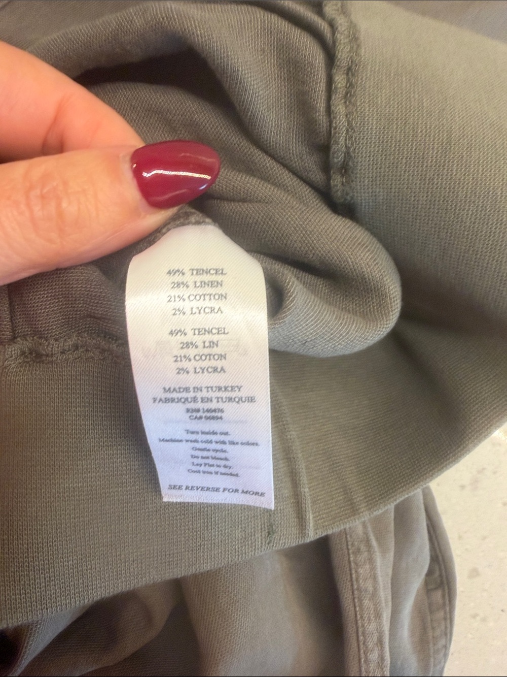 Faherty Olive Relaxed linen / cotton Joggers - Picture 11 of 12